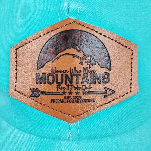 Flex It Pink Club Women Who Move Mountains Cap Teal OSFM - Picture 4 of 8